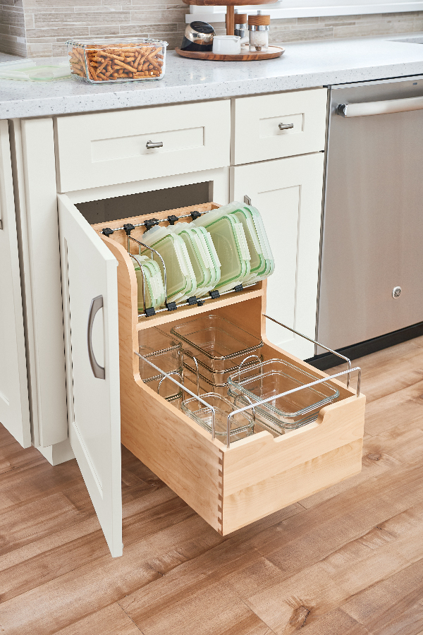 Kitchen Storage, Base Cabinet Pullout Food Storage Container