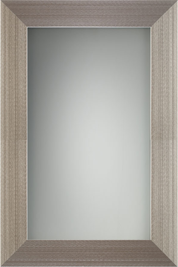 Aluminum Brushed Stainless with Frosted Glass Panel