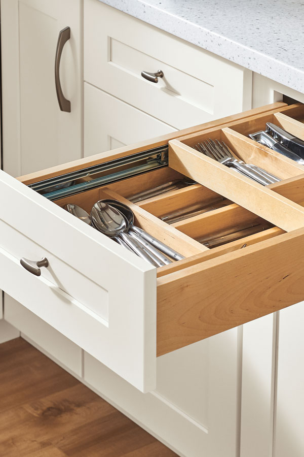 24 Two Tier Wood Cutlery Drawer